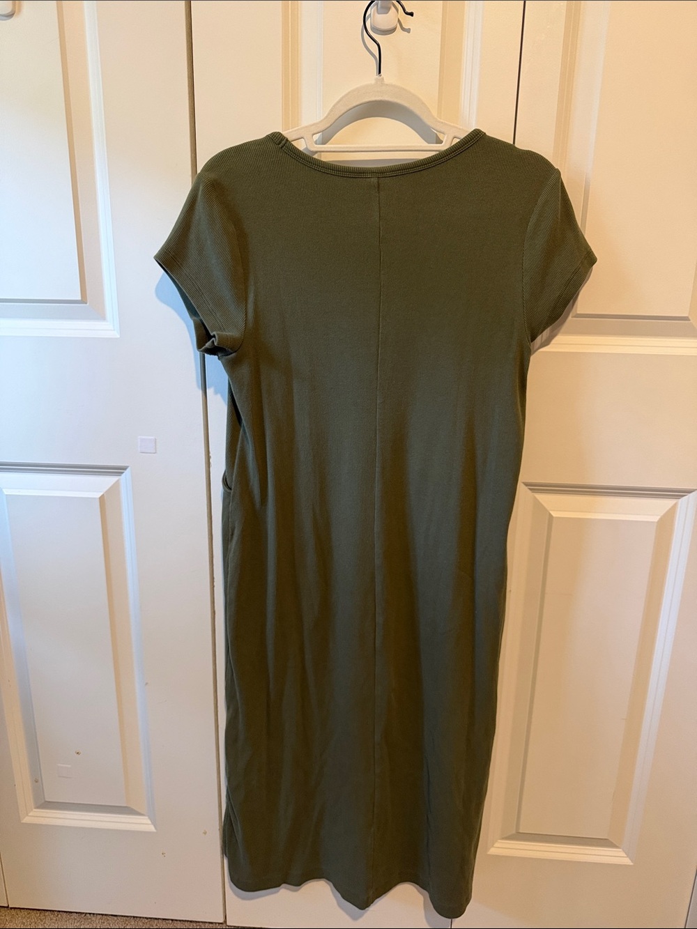 Old Navy | Olive Green Maternity Short-Sleeve Dress - Picture 3 of 7